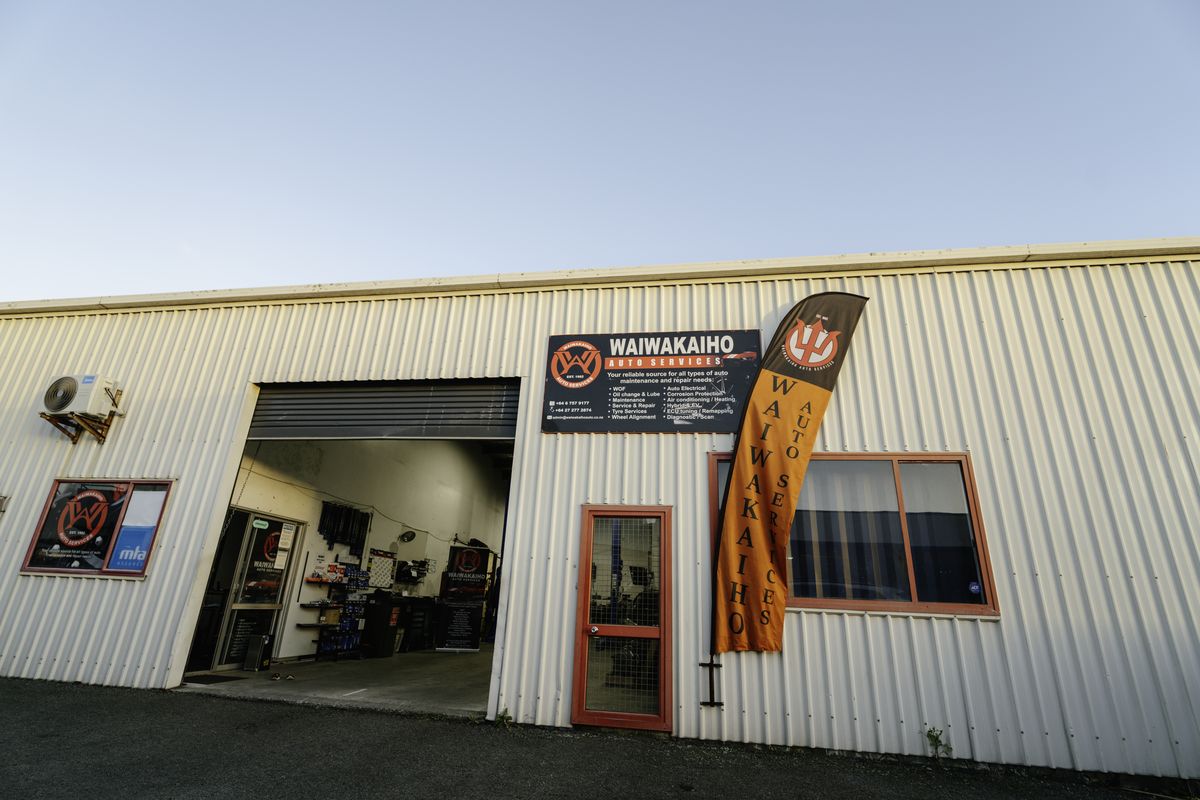 Waiwakaiho Auto Services workshop exterior on Devon Road